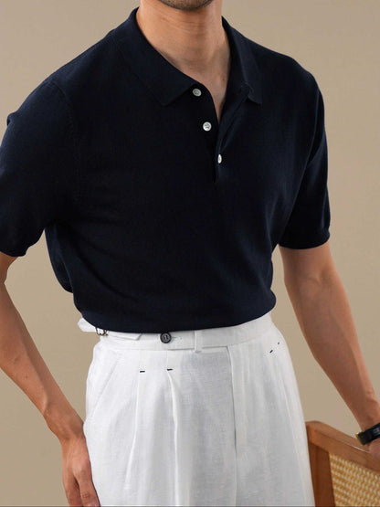 Men’s Italian-Style Lenzing Lyocell Knit Polo Shirt BRABION