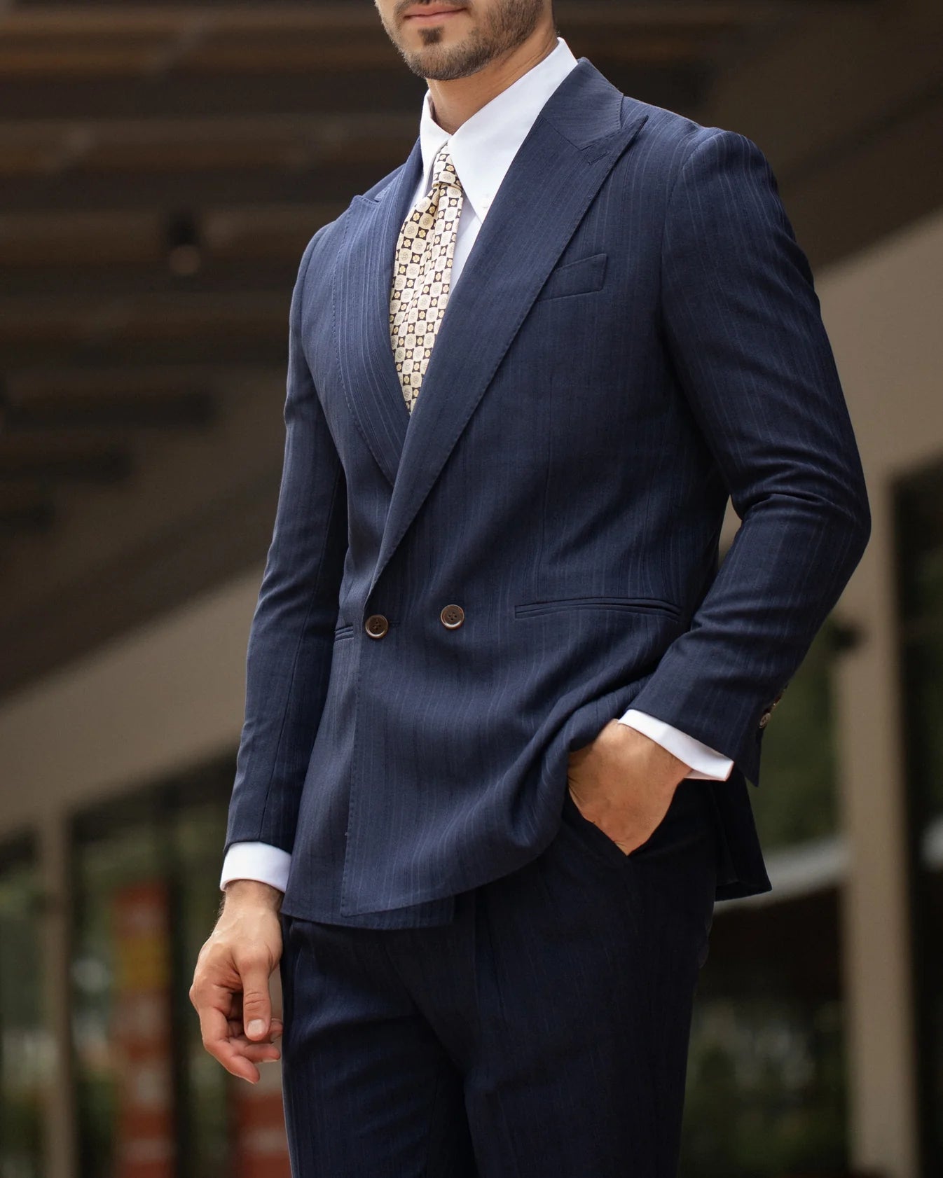 Men’s Salzburg Navy Double-Breasted Suit