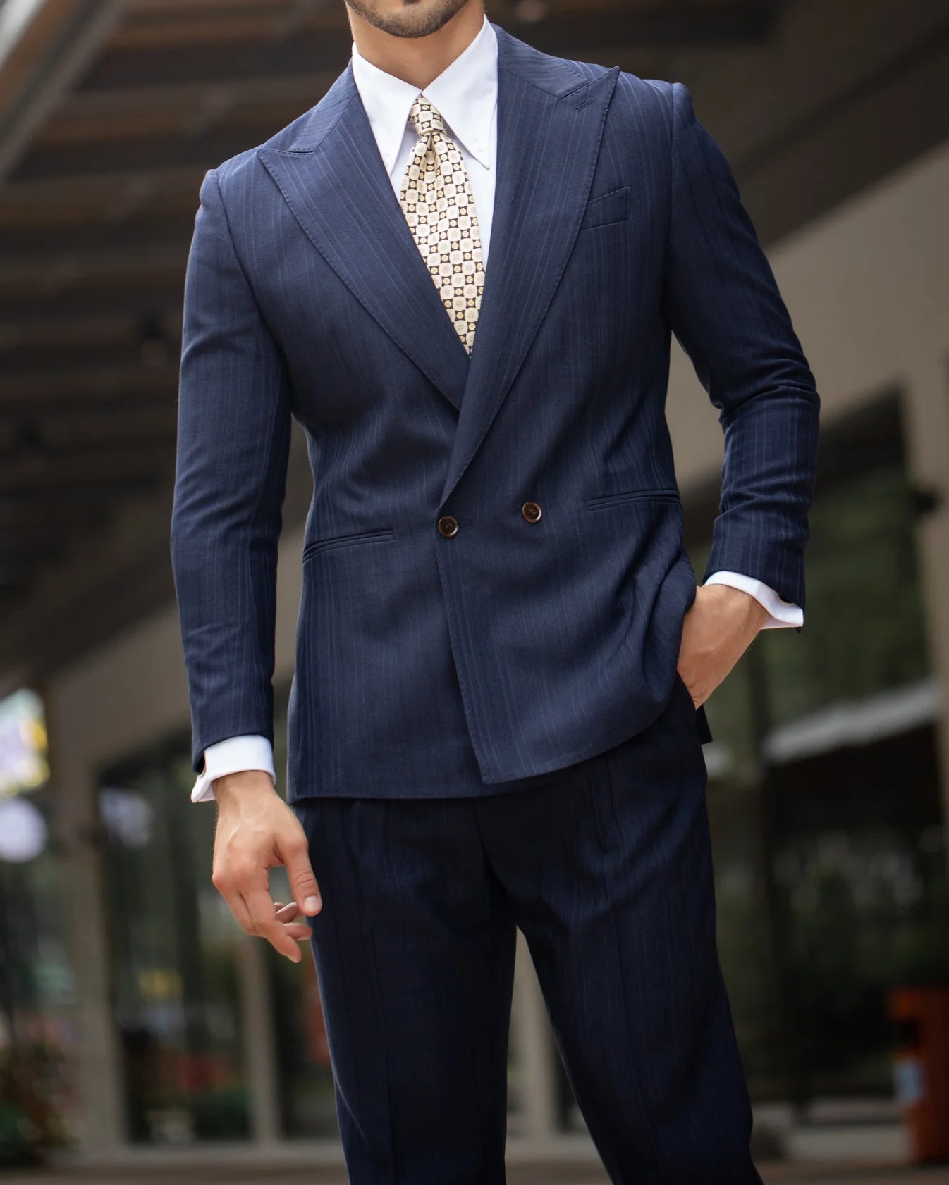 Men’s Salzburg Navy Double-Breasted Suit