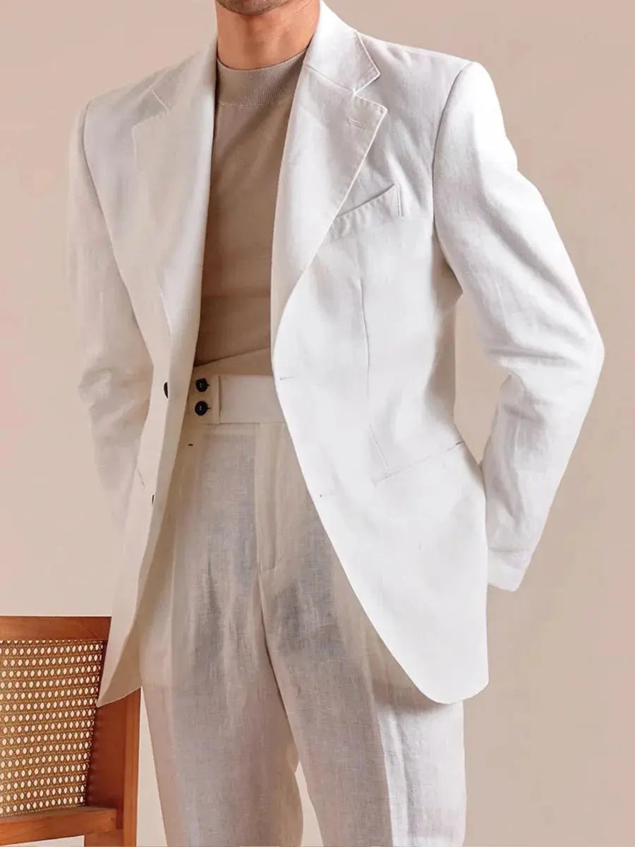 Italienischer Leinenblazer für Herren – einreihiger Leinenblazer