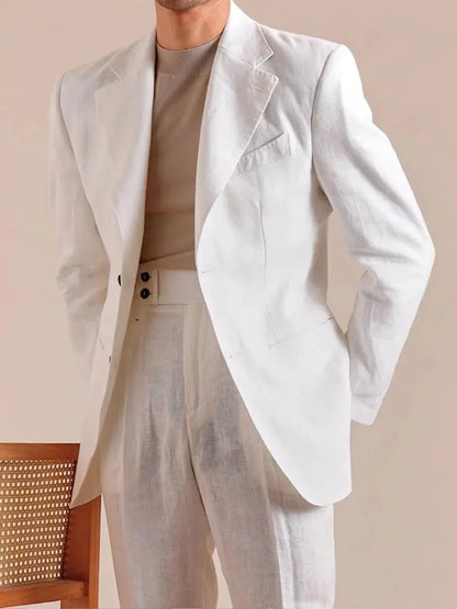 Italienischer Leinenblazer für Herren – einreihiger Leinenblazer