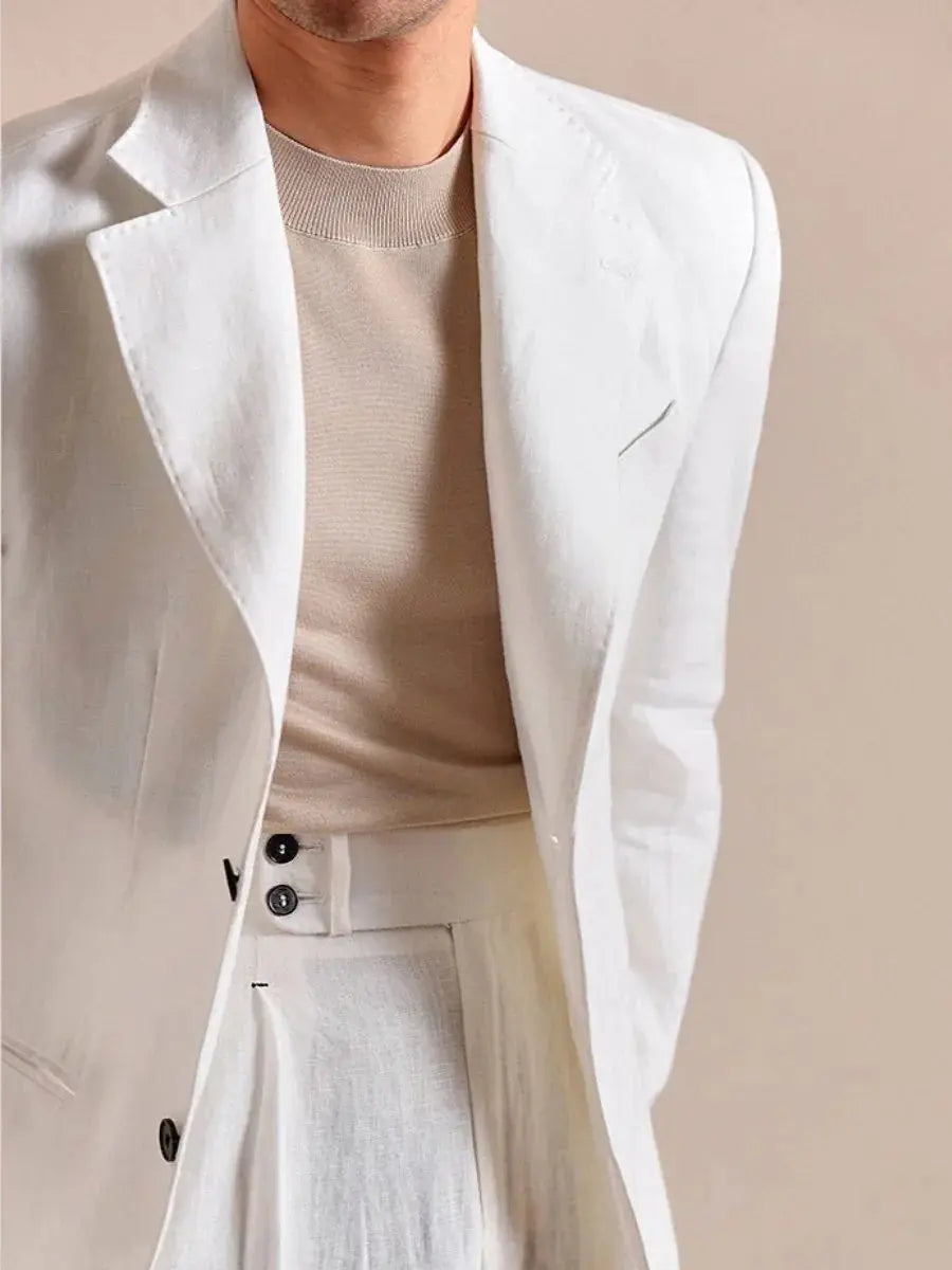 Italienischer Leinenblazer für Herren – einreihiger Leinenblazer