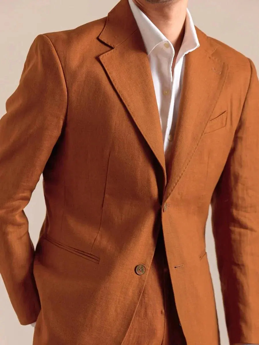 Italienischer Leinenblazer für Herren – einreihiger Leinenblazer