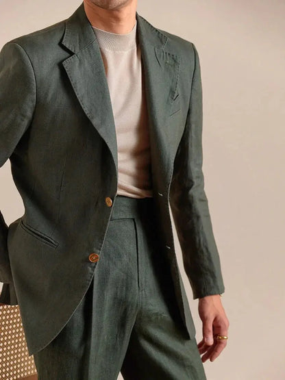 Italienischer Leinenblazer für Herren – einreihiger Leinenblazer