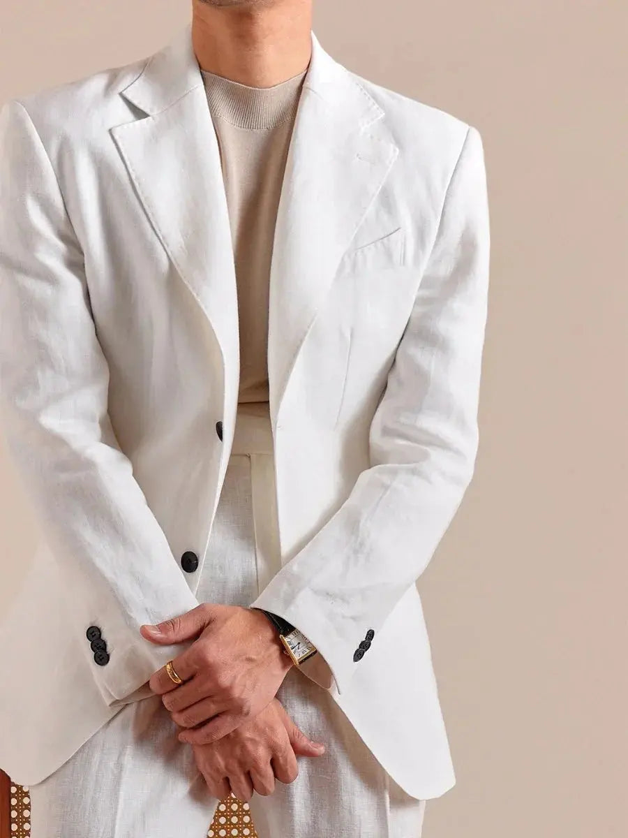 Italienischer Leinenblazer für Herren – einreihiger Leinenblazer