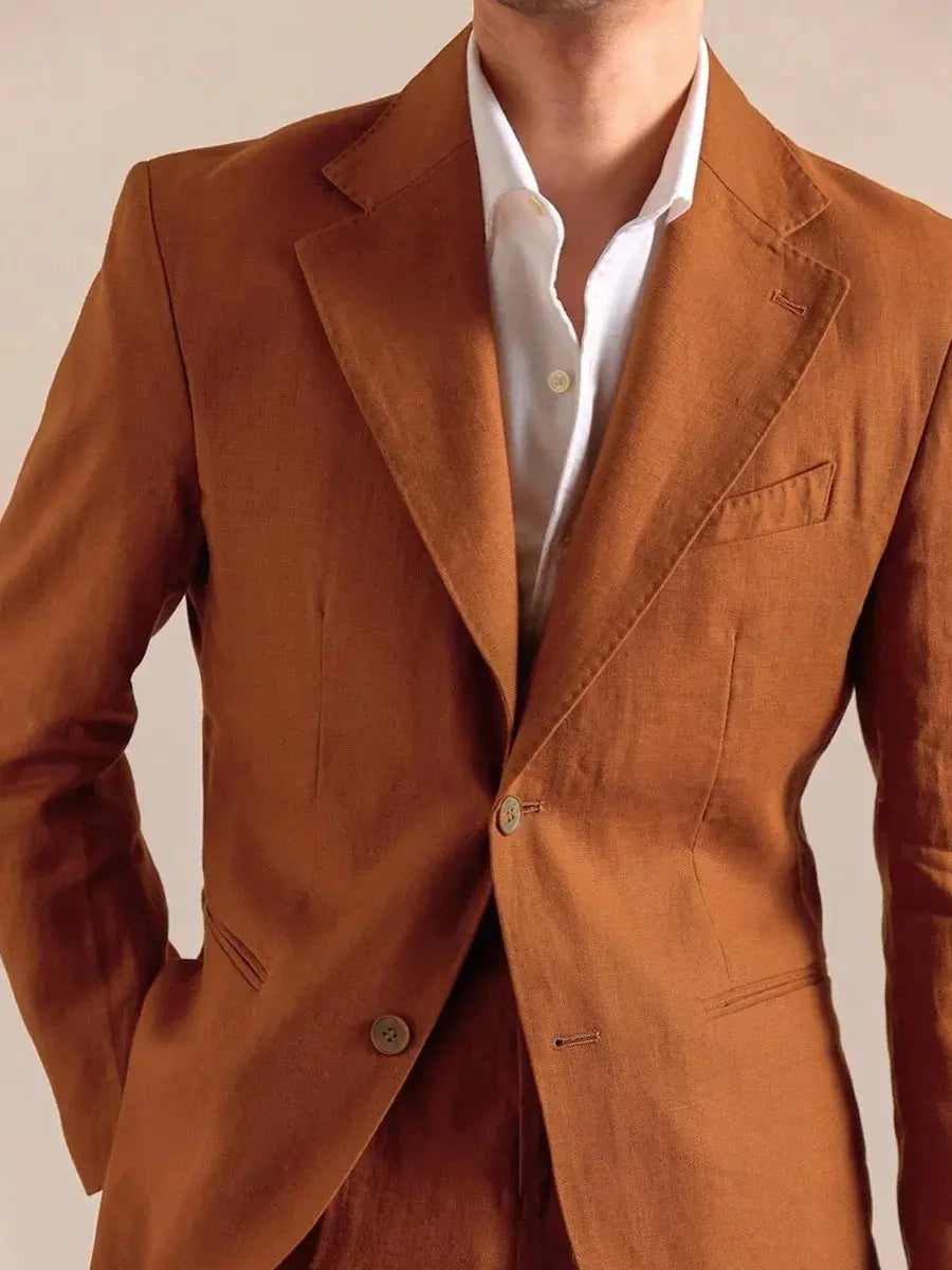Italienischer Leinenblazer für Herren – einreihiger Leinenblazer