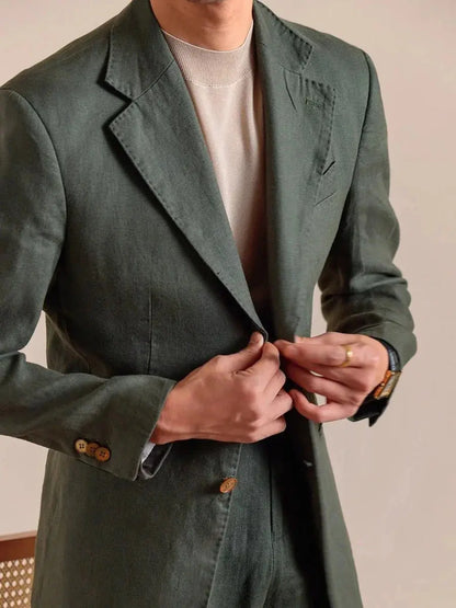 Italienischer Leinenblazer für Herren – einreihiger Leinenblazer
