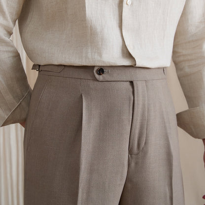 Naples Pleated High-Rise Shorts