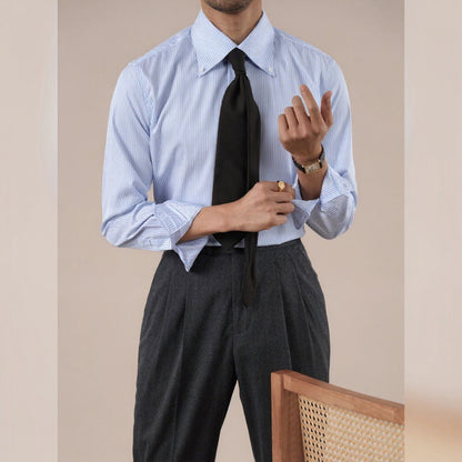 Men's Striped Wrinkle-Resistant Long Sleeve Shirt