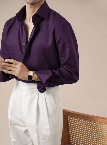 Italian Style Mens V-Neck Breathable Shirt