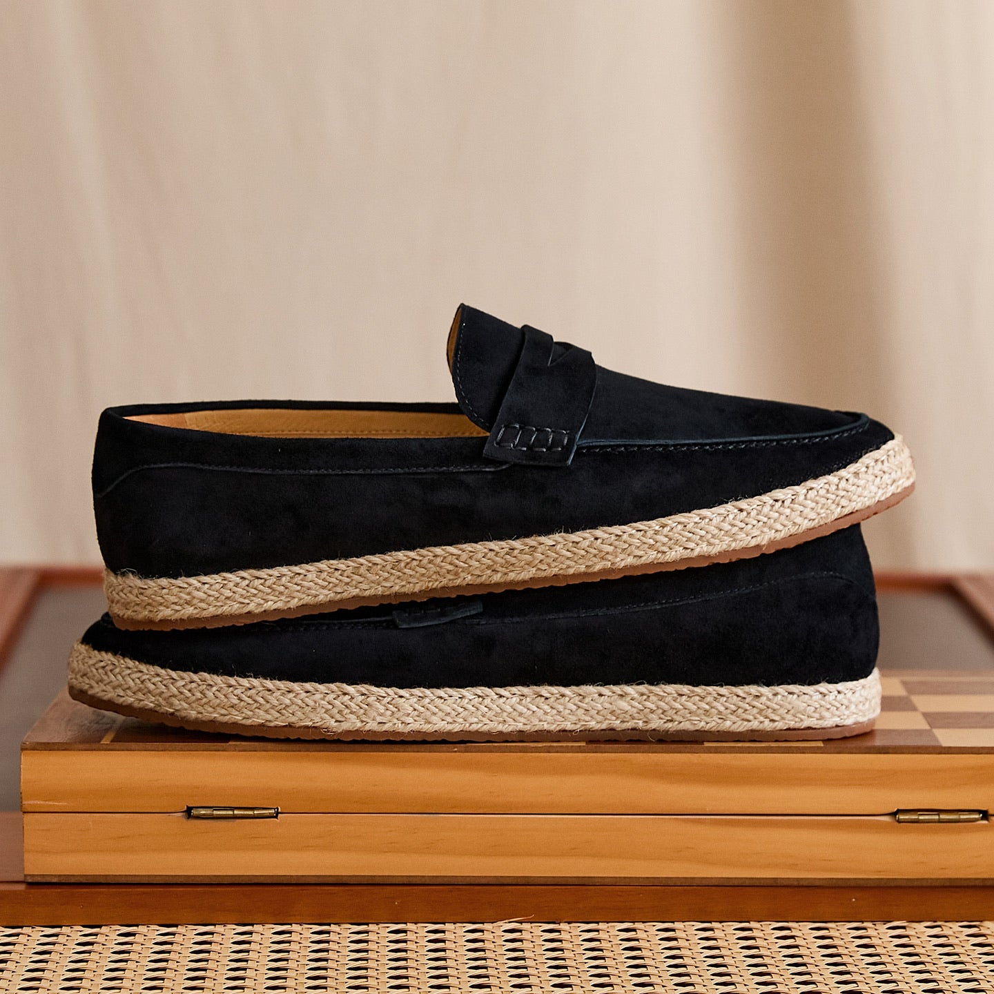 Sheepskin Suede Espadrille Penny Loafers BRABION