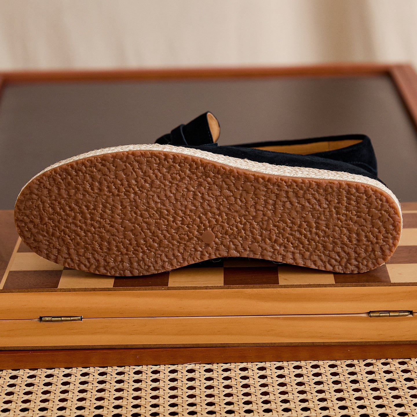 Sheepskin Suede Espadrille Penny Loafers BRABION
