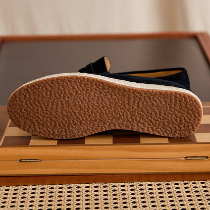Sheepskin Suede Espadrille Penny Loafers BRABION