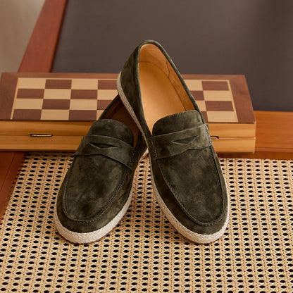 Sheepskin Suede Espadrille Penny Loafers BRABION