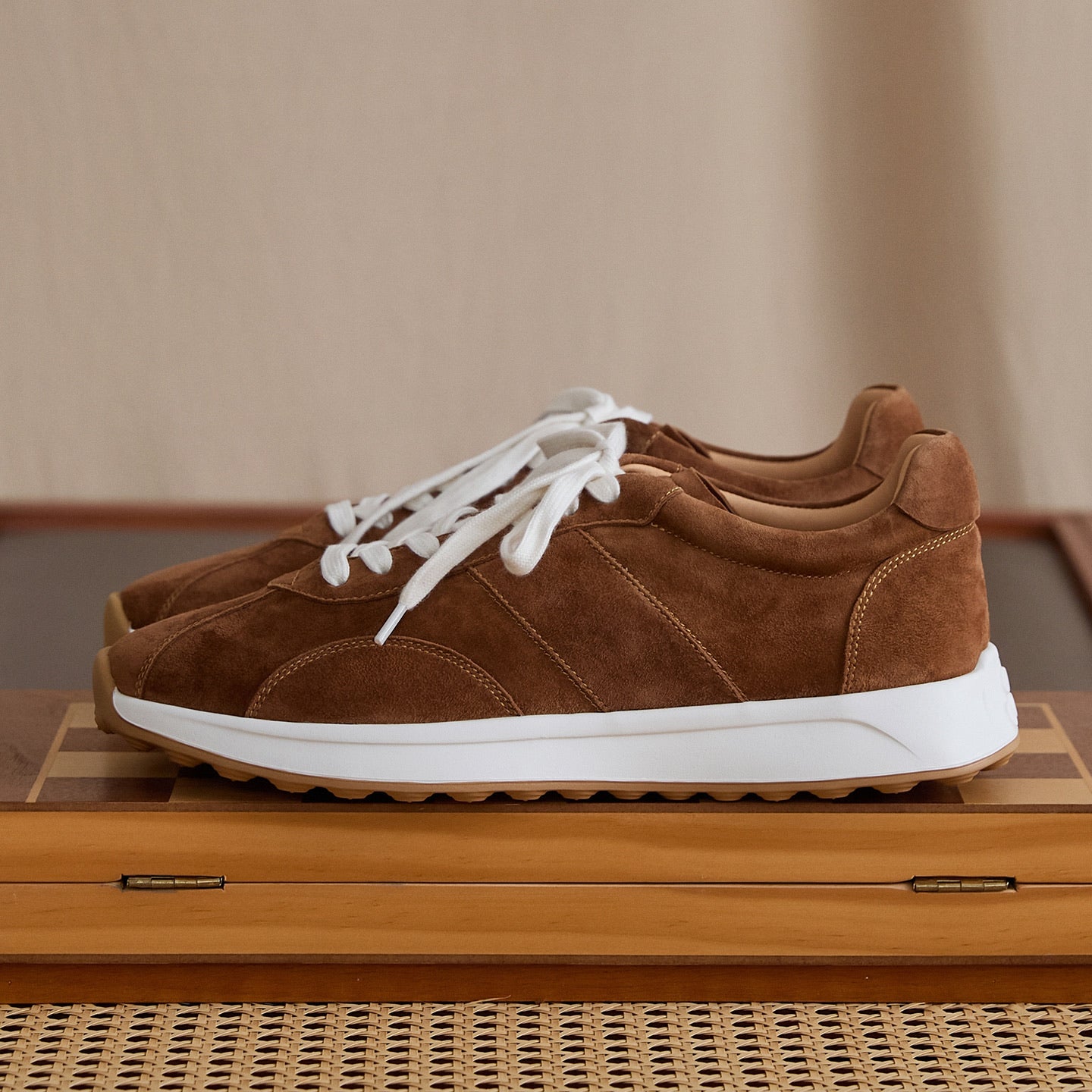 Sheepskin Suede Panelled Low-Profile Sneakers BRABION