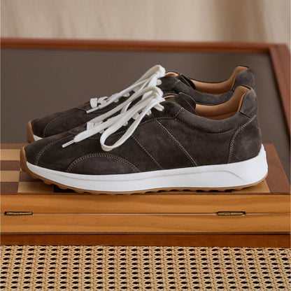 Sheepskin Suede Panelled Low-Profile Sneakers BRABION