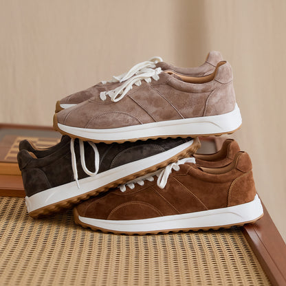 Sheepskin Suede Panelled Low-Profile Sneakers BRABION