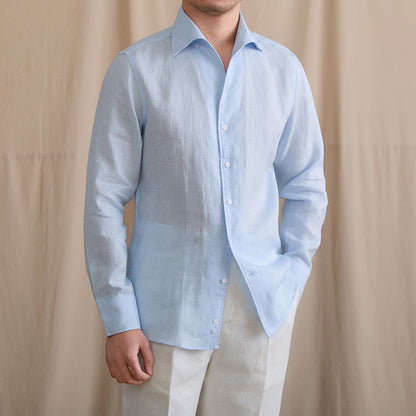 Linen Cutaway Collar Shirt