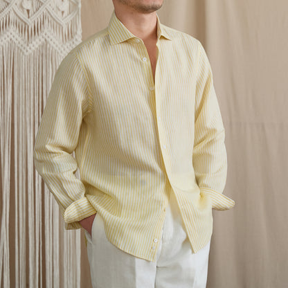 Linen Blend Striped Shirt