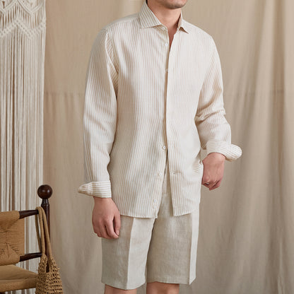 Linen Blend Striped Shirt