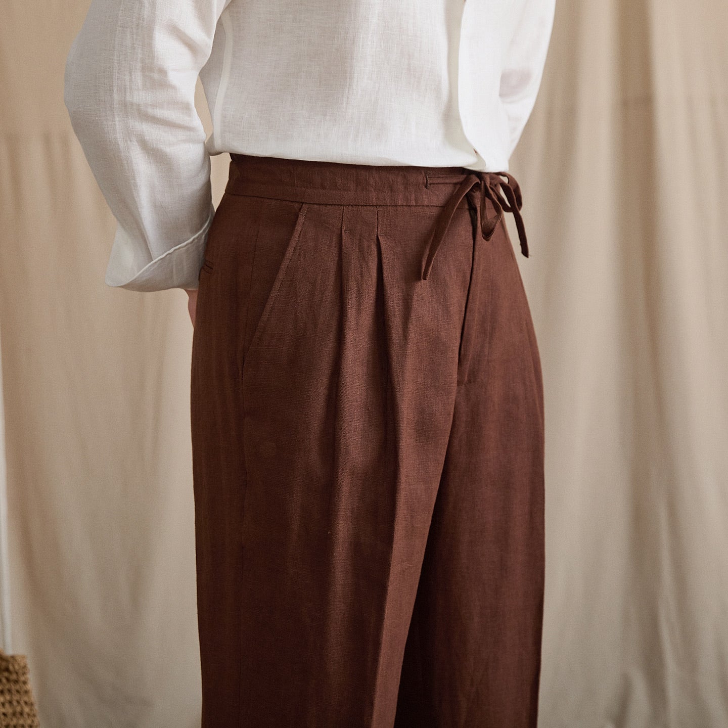 Pleated Linen Wide Pants BRABION