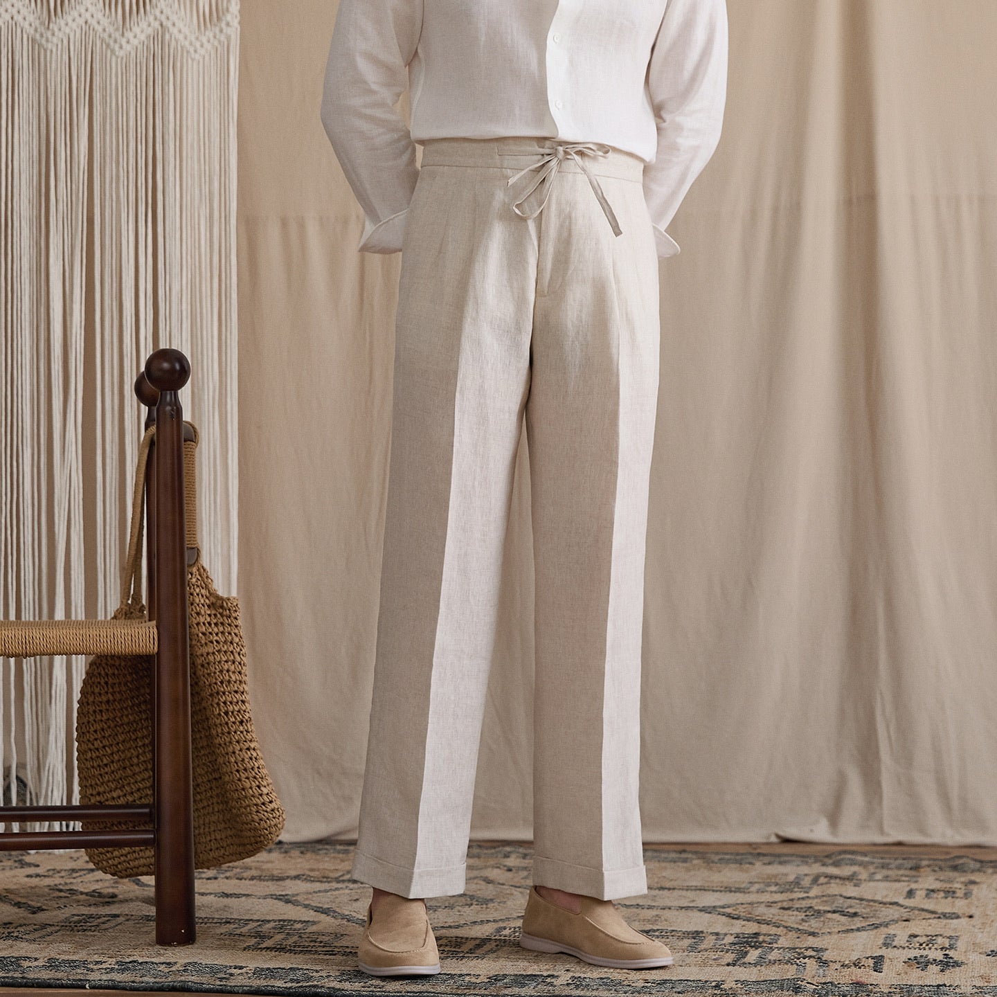 Pleated Linen Wide Pants BRABION