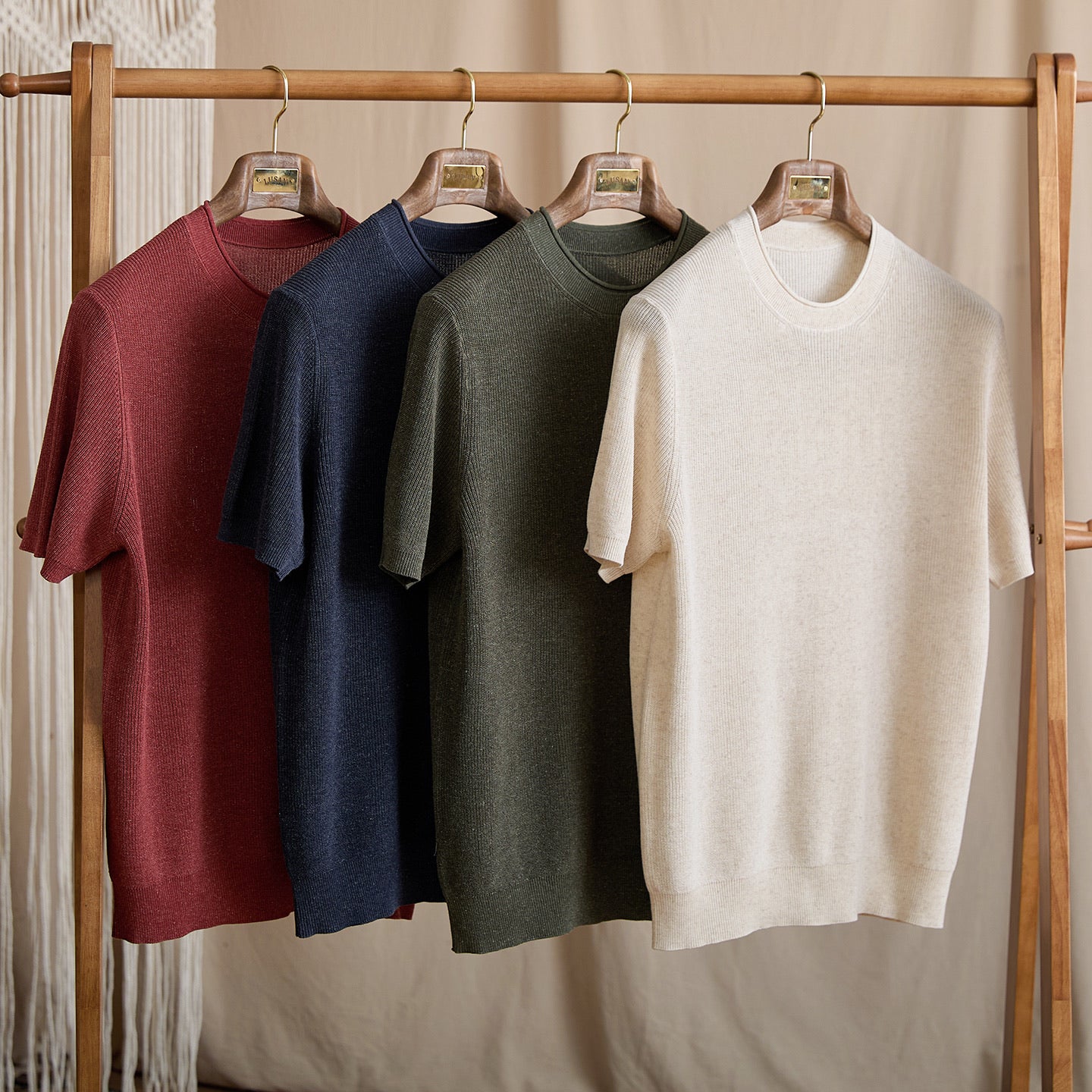 Fine-Gauge Ribbed Knit Crew Tee BRABION