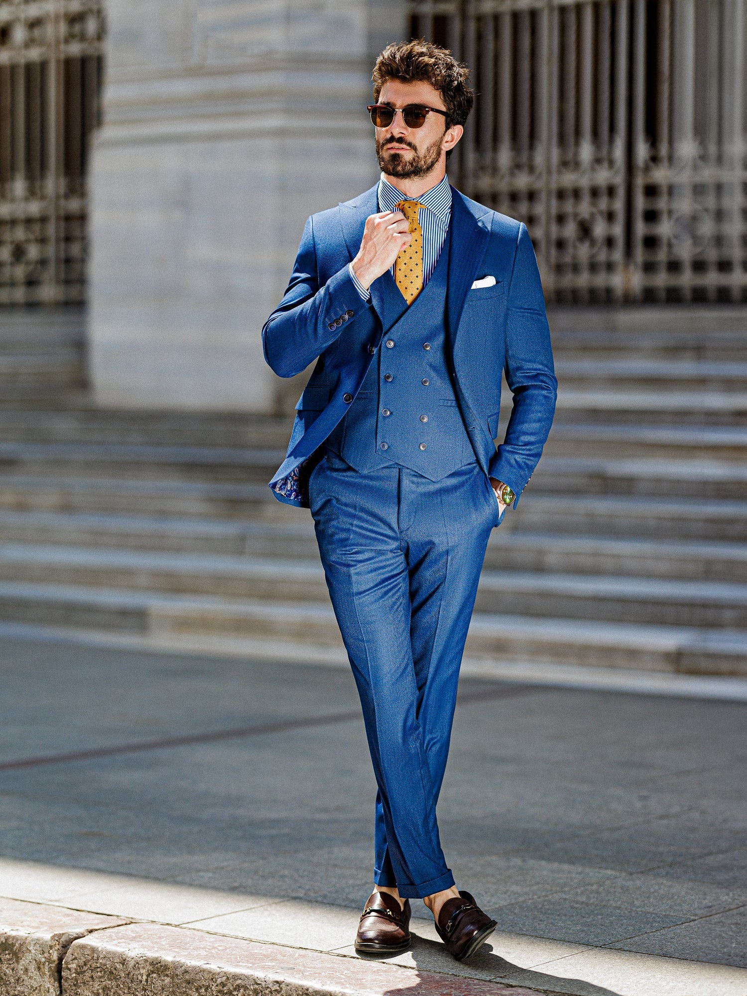 Blue Slim-Fit Suit 3-Piece VIOSSI