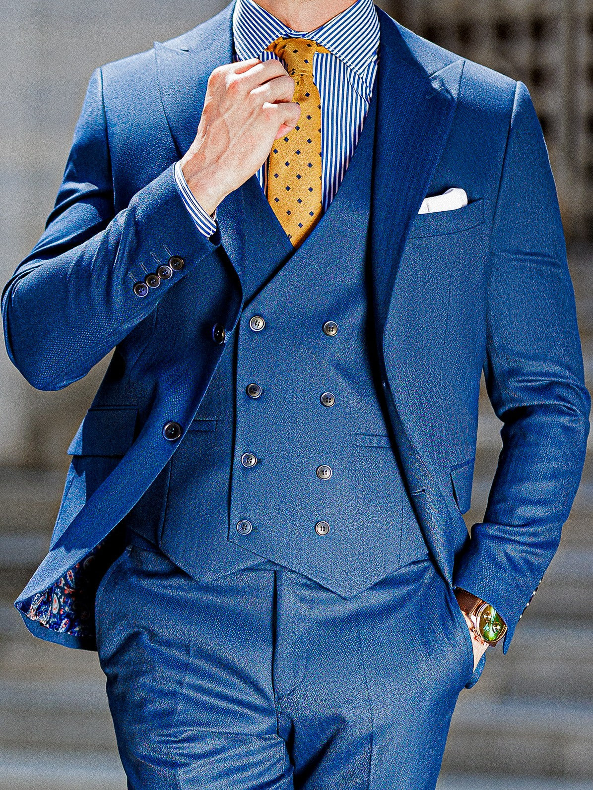 Blue Slim-Fit Suit 3-Piece VIOSSI