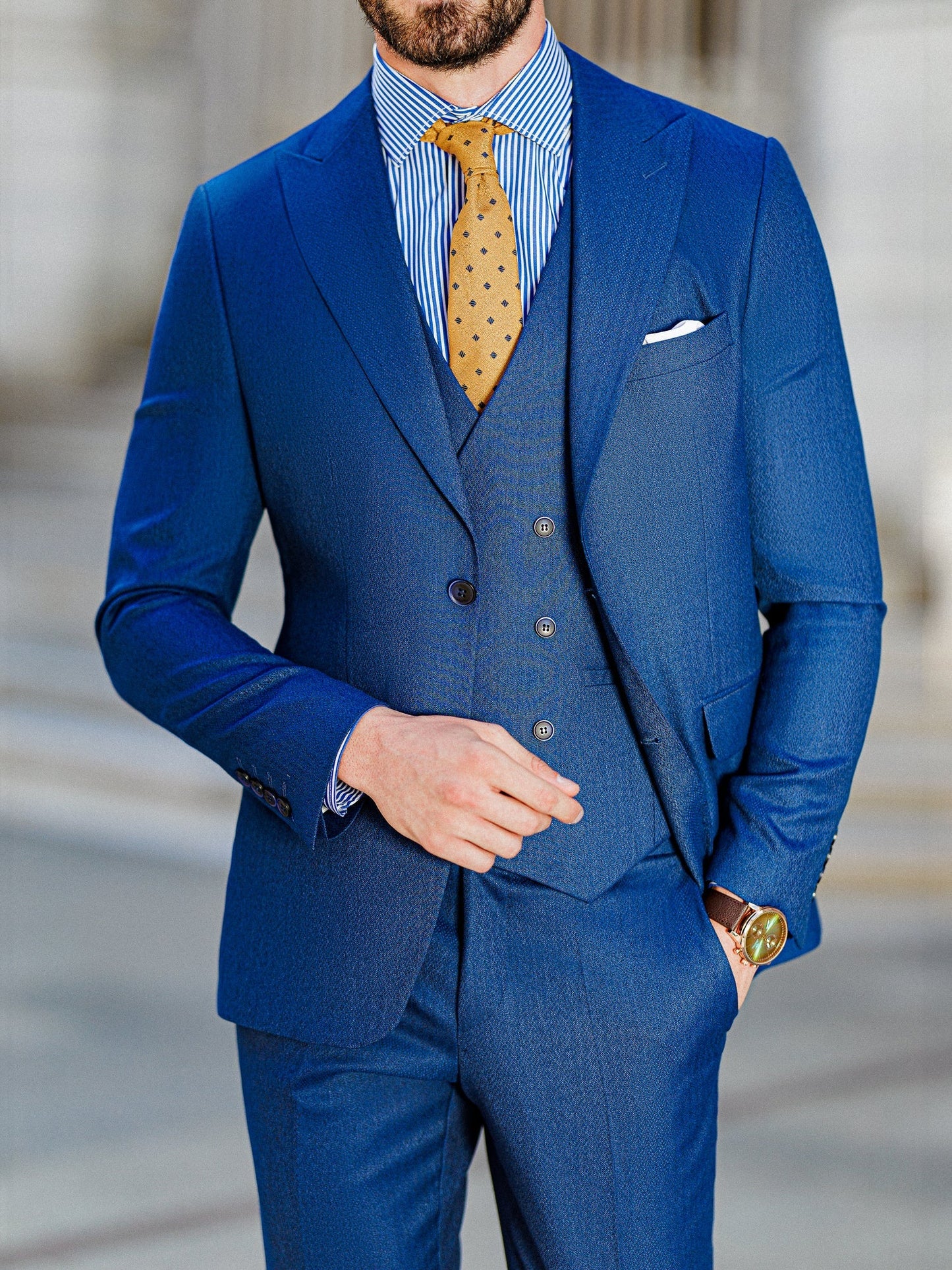 Blue Slim-Fit Suit 3-Piece VIOSSI