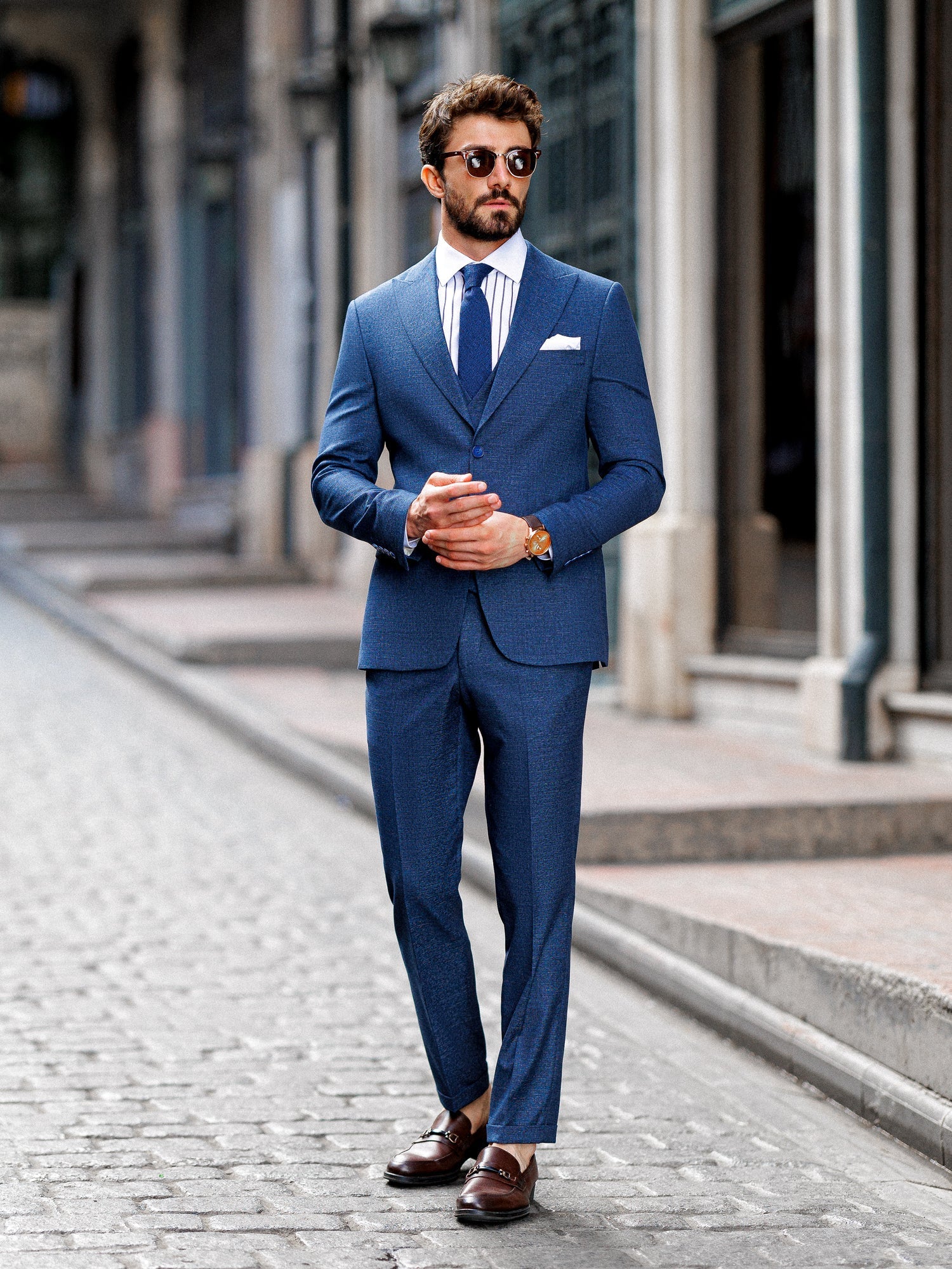 Navy Slim-Fit Suit 3-Piece VIOSSI