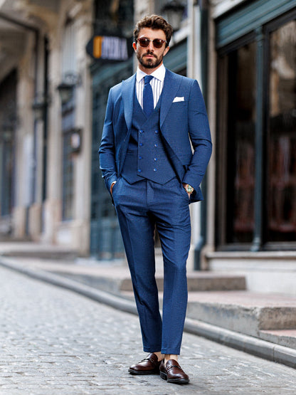 Navy Slim-Fit Suit 3-Piece VIOSSI