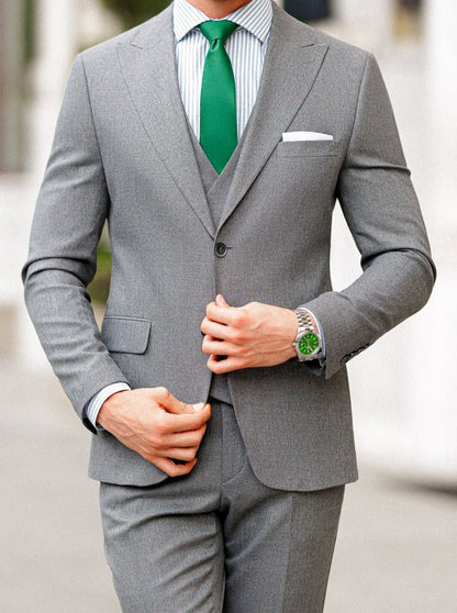 Grey Slim-Fit Suit 3-Piece VIOSSI