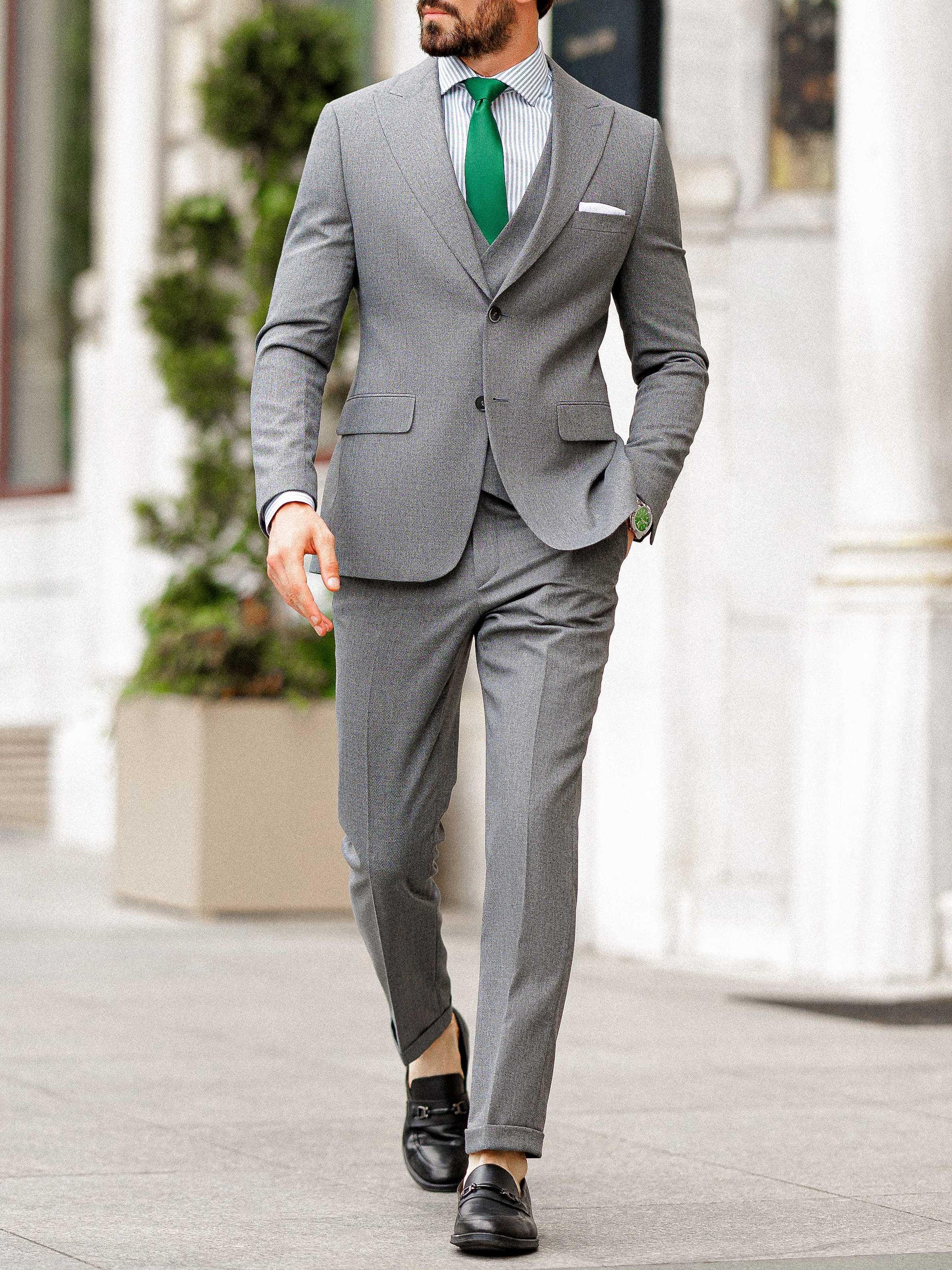Grey Slim-Fit Suit 3-Piece VIOSSI