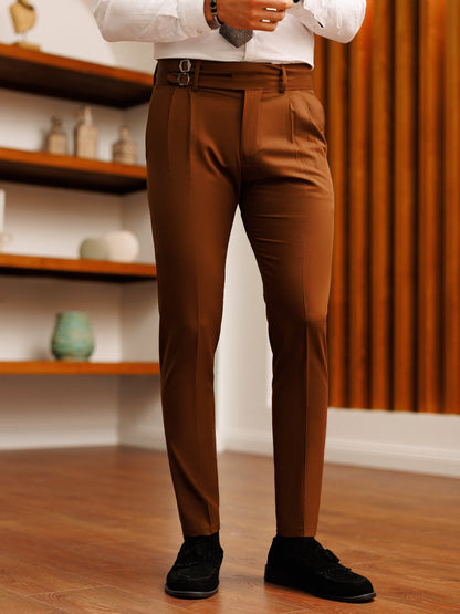 Brown Slim-Fit Pants VIOSSI