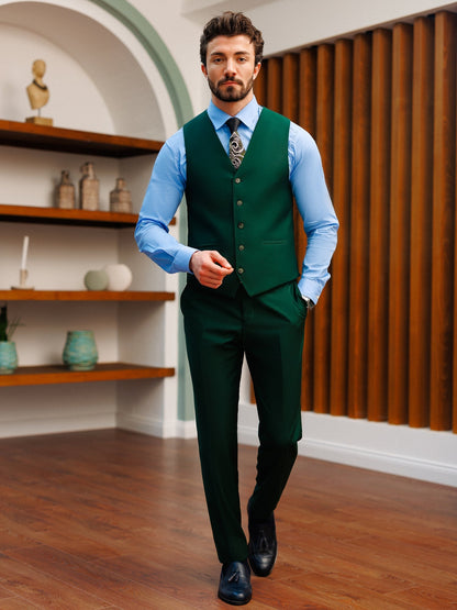 Green Slim-Fit Suit 3-Piece VIOSSI