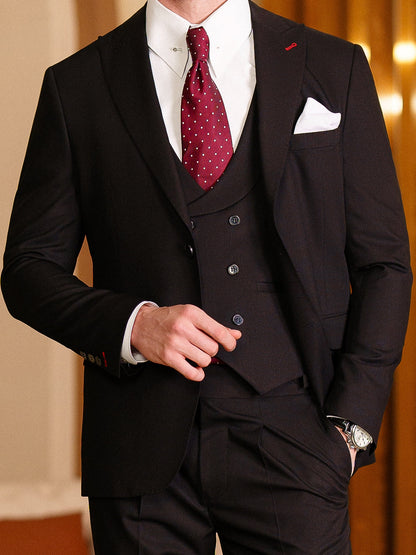 Black Modern-Fit Suit 3-Piece VIOSSI