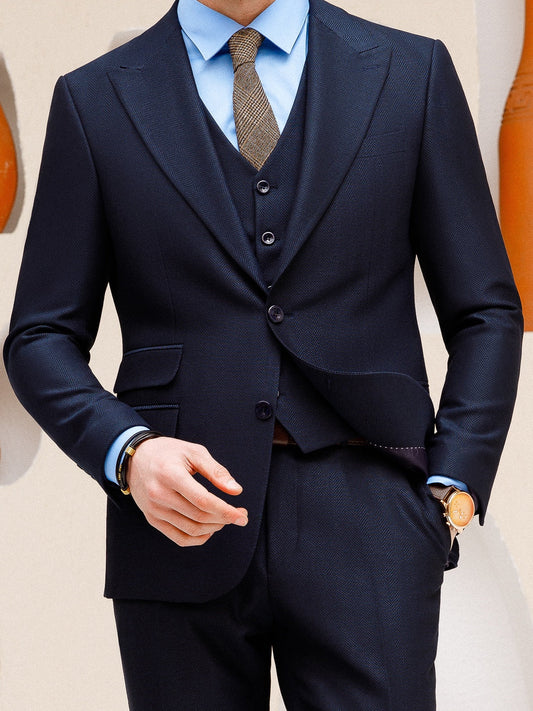 Navy Slim-Fit Suit 3-Piece VIOSSI