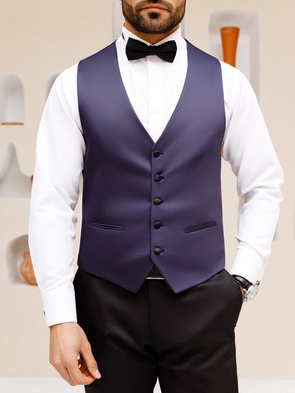 Navy Slim-Fit Tuxedo 3-Piece - BRABION