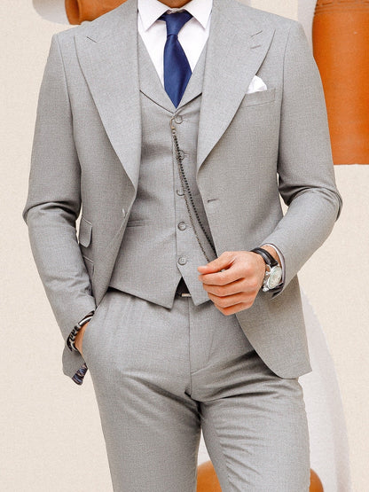 Grey Slim-Fit Suit 3-Piece VIOSSI