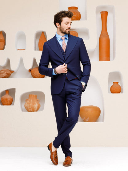 Navy Slim-Fit Suit 3-Piece VIOSSI