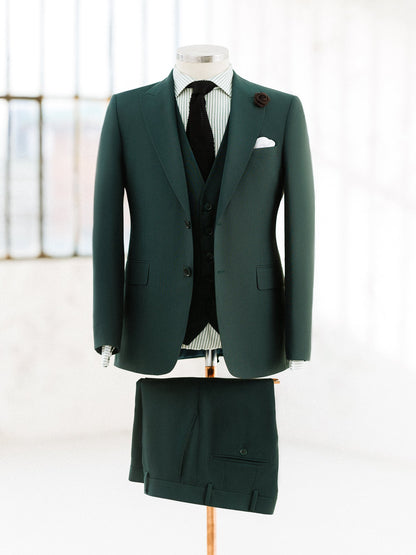 Green Slim-Fit Suit 3-Piece VIOSSI