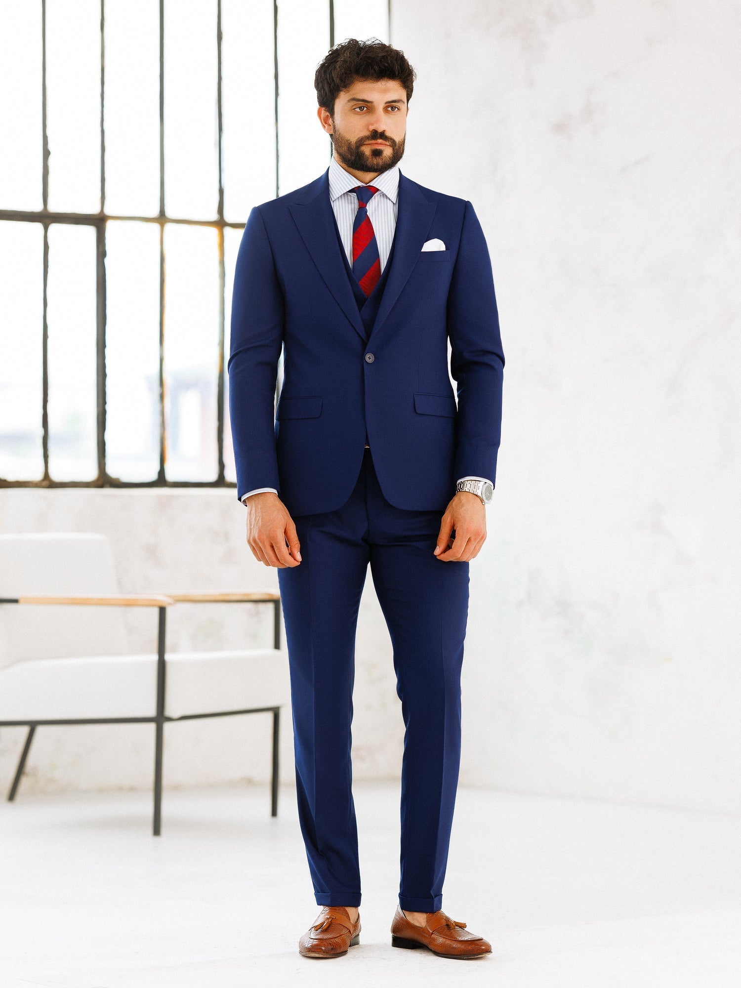 Navy Slim-Fit Suit 3-Piece VIOSSI