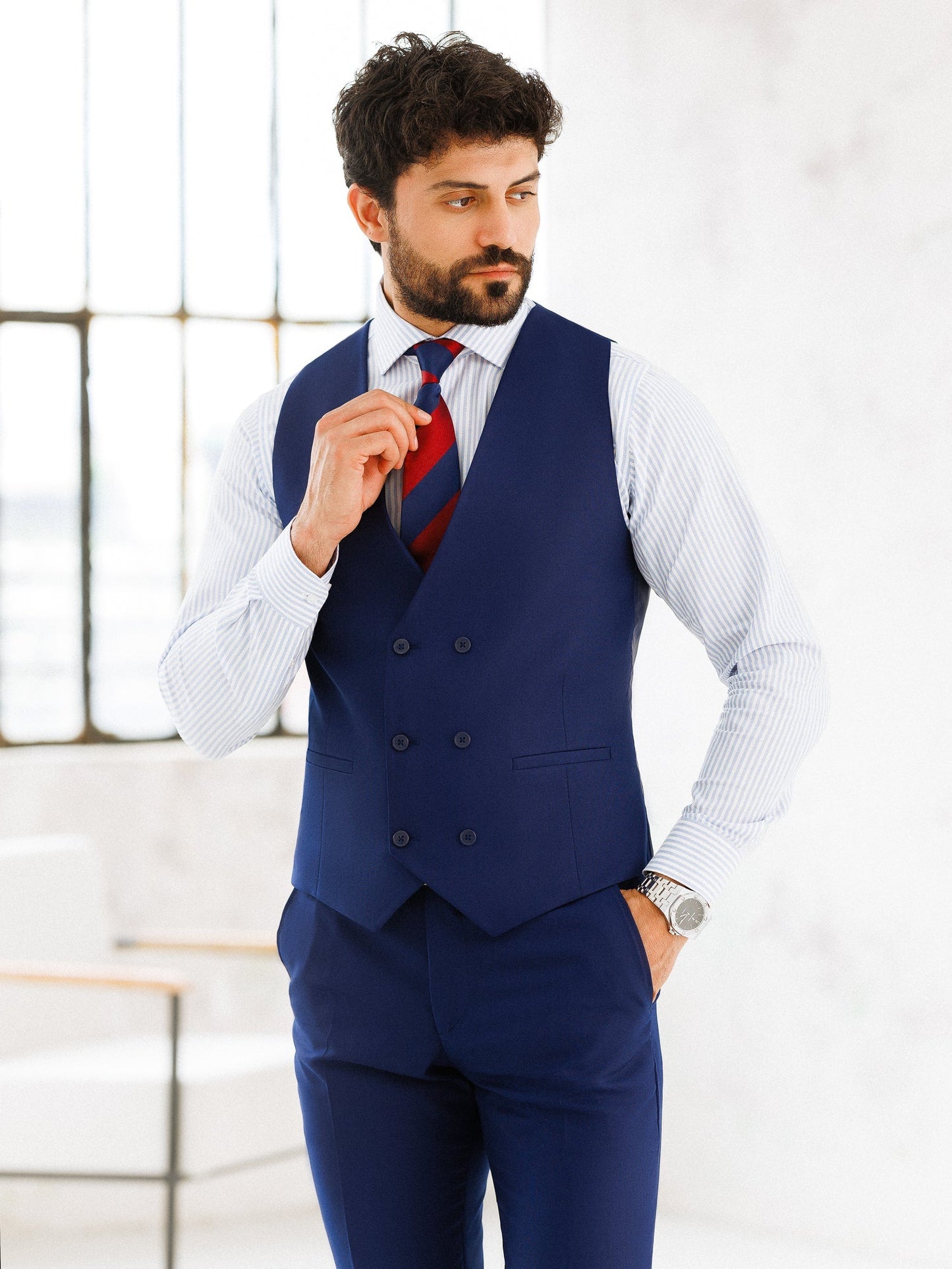 Navy Slim-Fit Suit 3-Piece VIOSSI