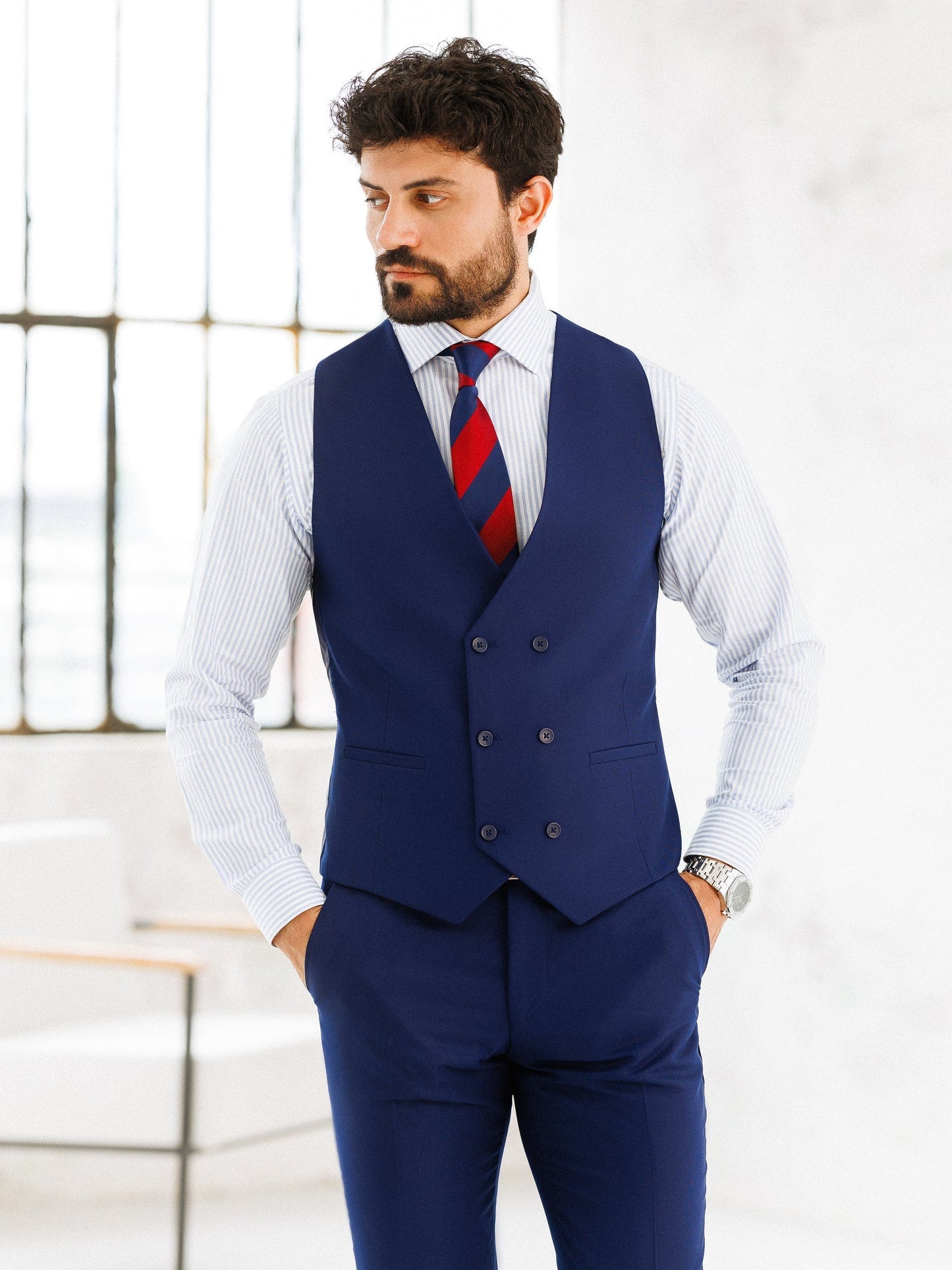 Navy Slim-Fit Suit 3-Piece VIOSSI