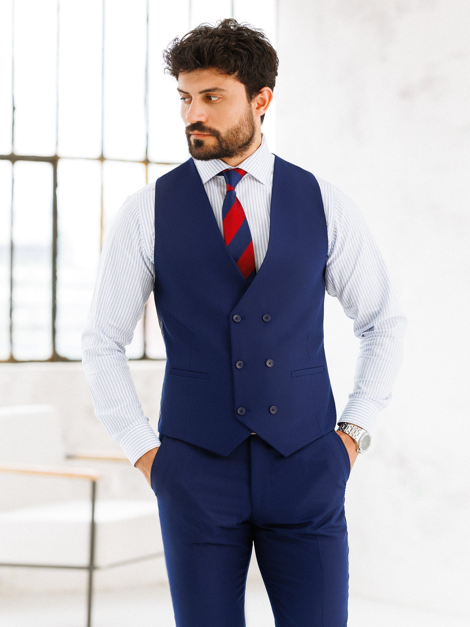 Navy Slim-Fit Suit 3-Piece VIOSSI