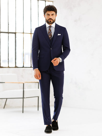 Deep Navy Slim-Fit Suit 3-Piece VIOSSI