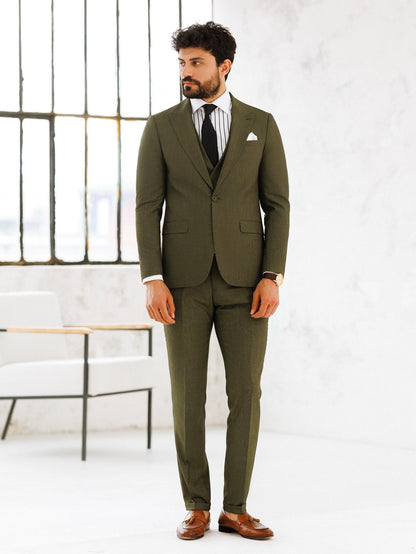 Khaki Slim-Fit Suit 3-Piece VIOSSI