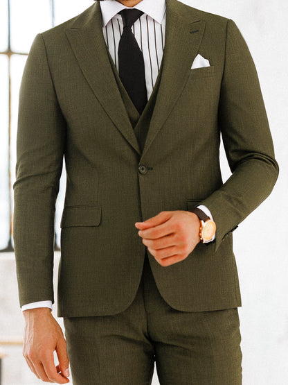 Khaki Slim-Fit Suit 3-Piece VIOSSI