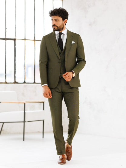 Khaki Slim-Fit Suit 3-Piece VIOSSI